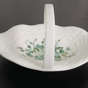 8.5 " Vtg Ivy Arbor Basket by Andre Richard Trinket Dish Small Porcelain Decor